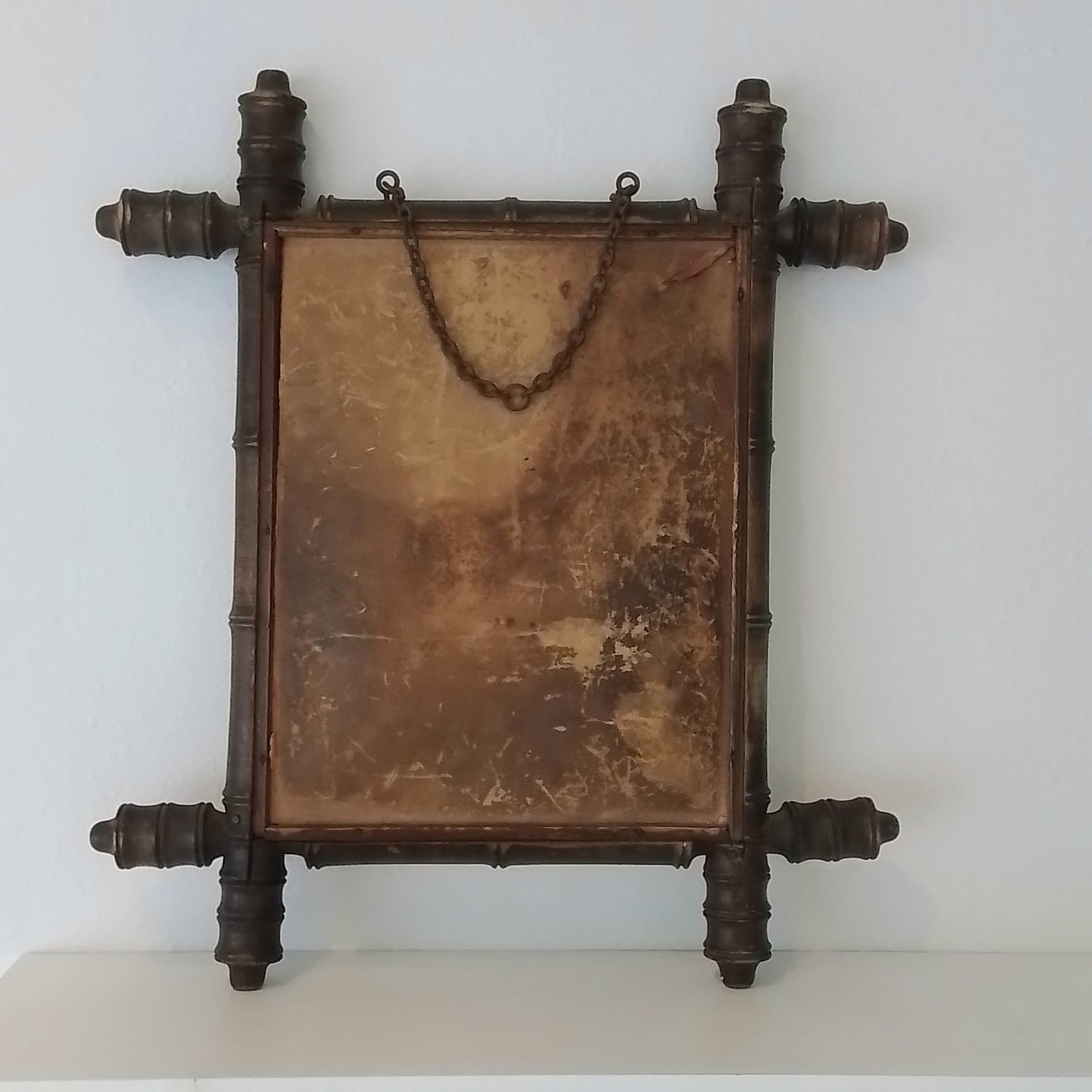 Antique French Faux Bamboo Mirror