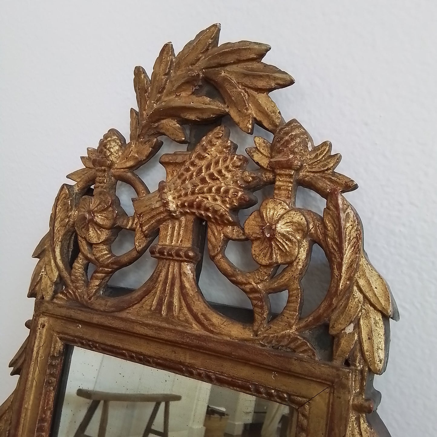 19th Century French Louis XVI style Giltwood Mirror.