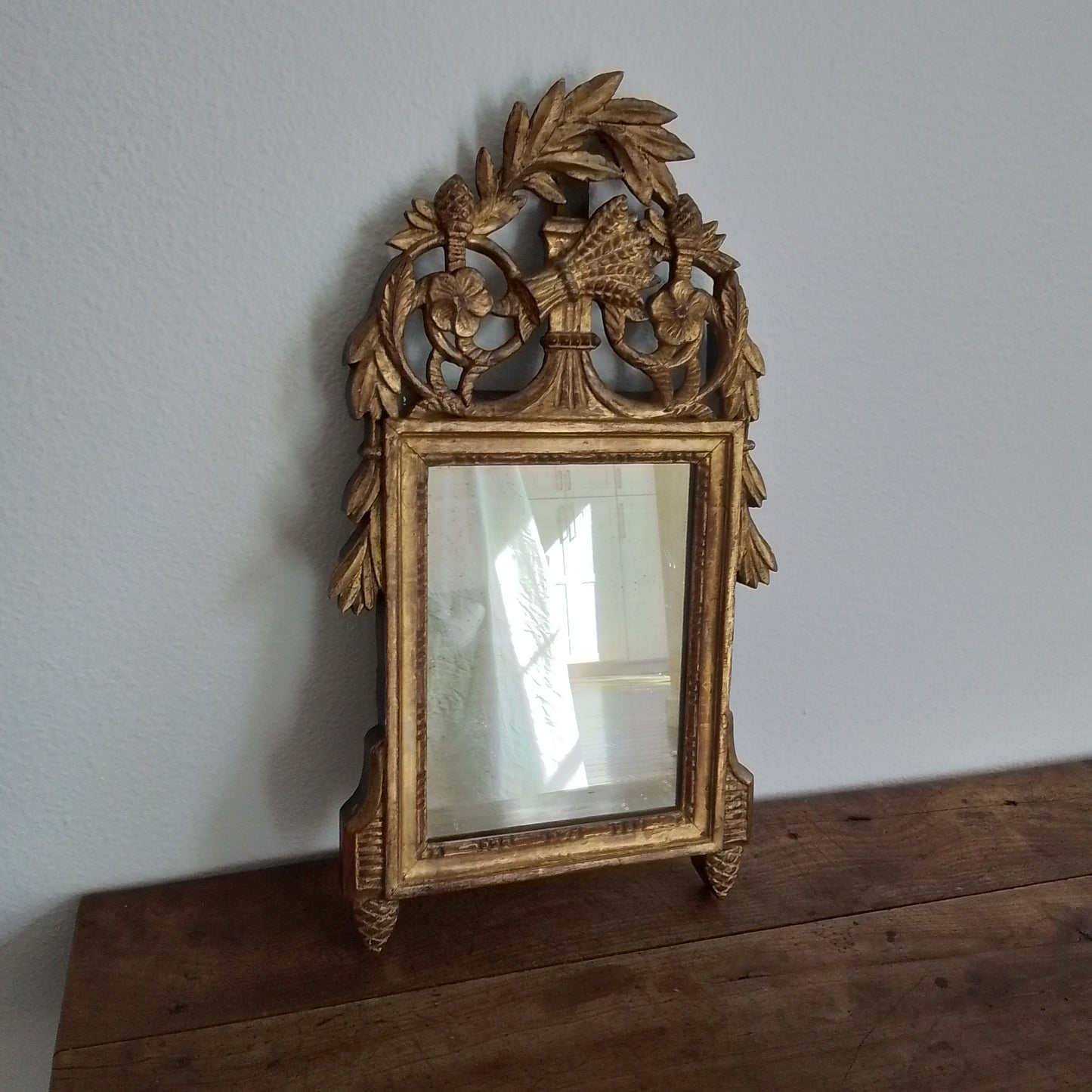 19th Century French Louis XVI style Giltwood Mirror.