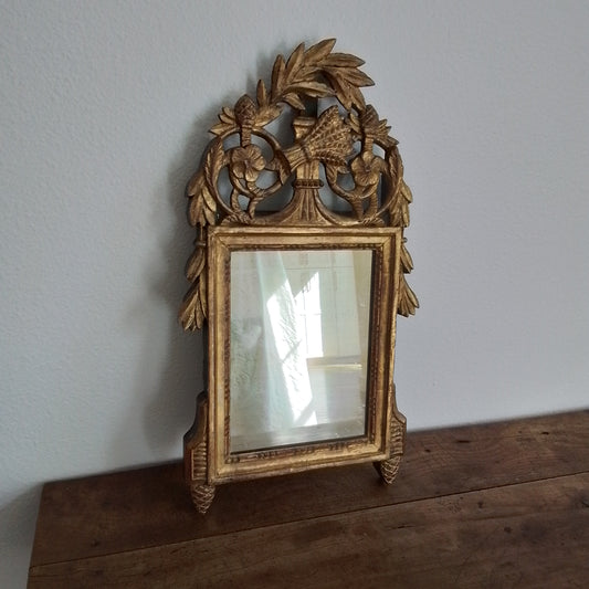 19th Century French Louis XVI style Giltwood Mirror.