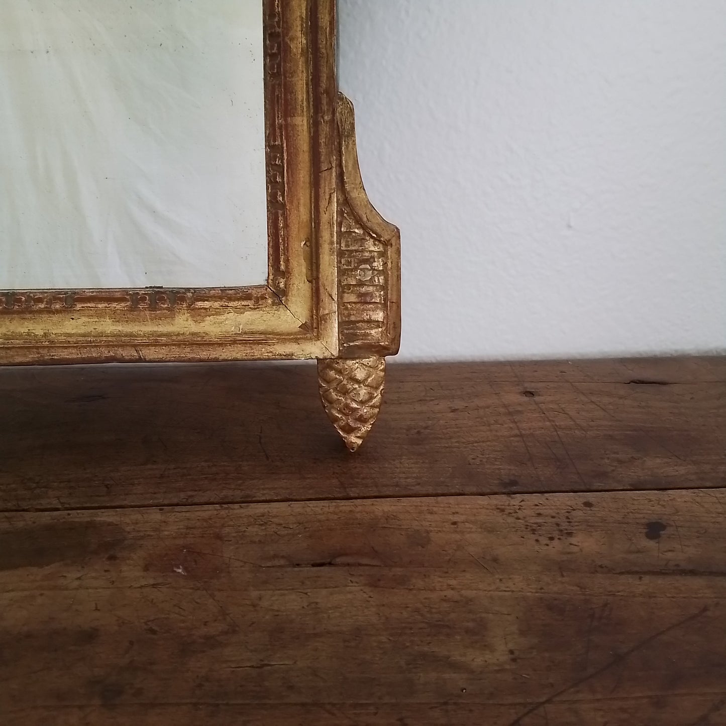 19th Century French Louis XVI style Giltwood Mirror.