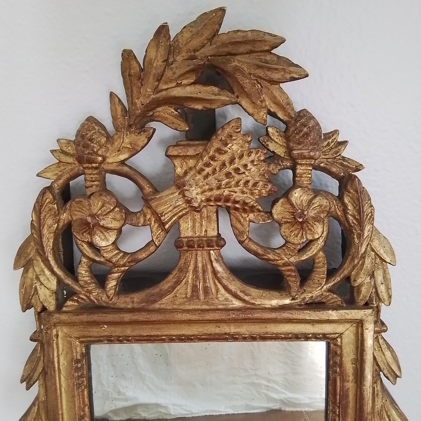 19th Century French Louis XVI style Giltwood Mirror.