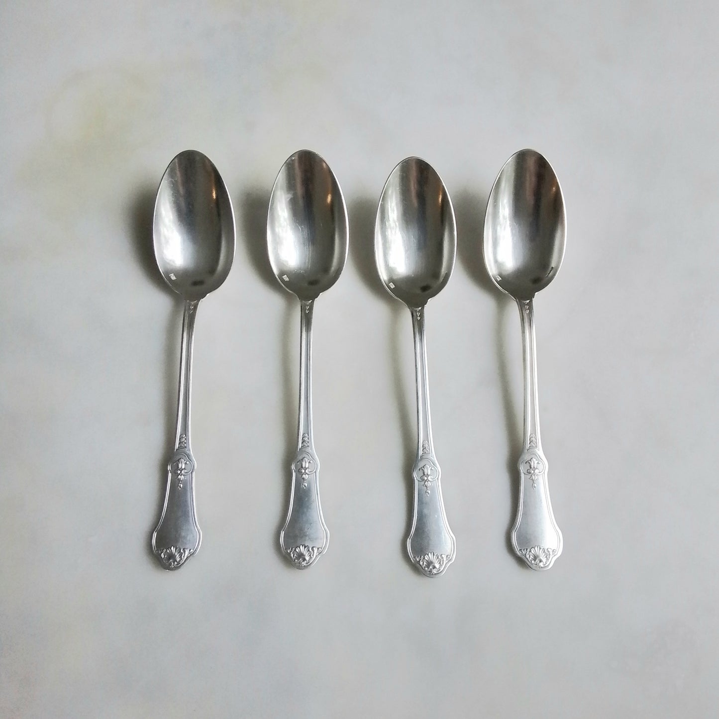 Set of 4 Antique French Boulenger Silver-Plated Tablespoons
