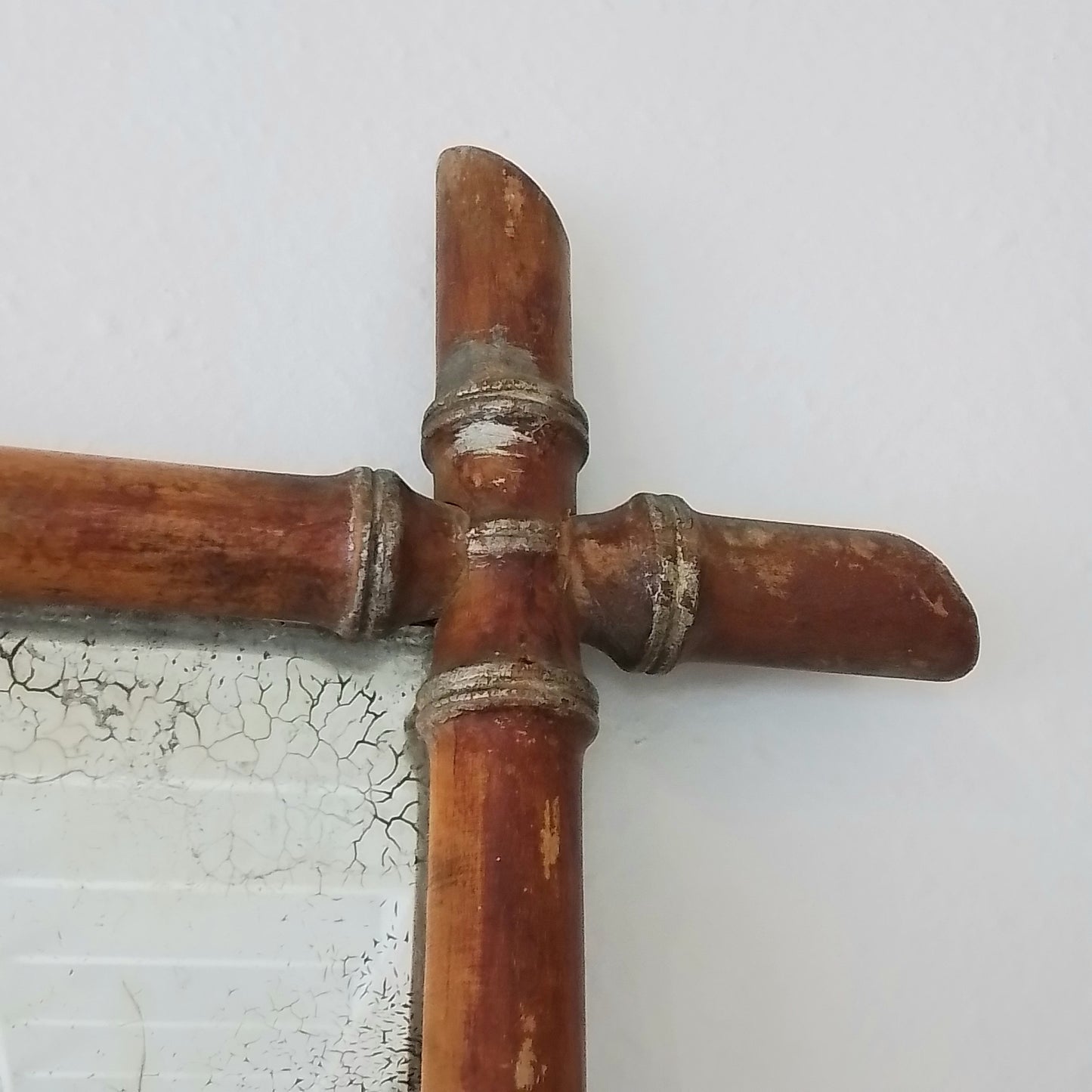 Antique French Faux Bamboo Mirror
