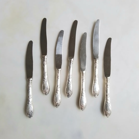 Set of 12 Vintage French Silver-Plated Dinner Knives