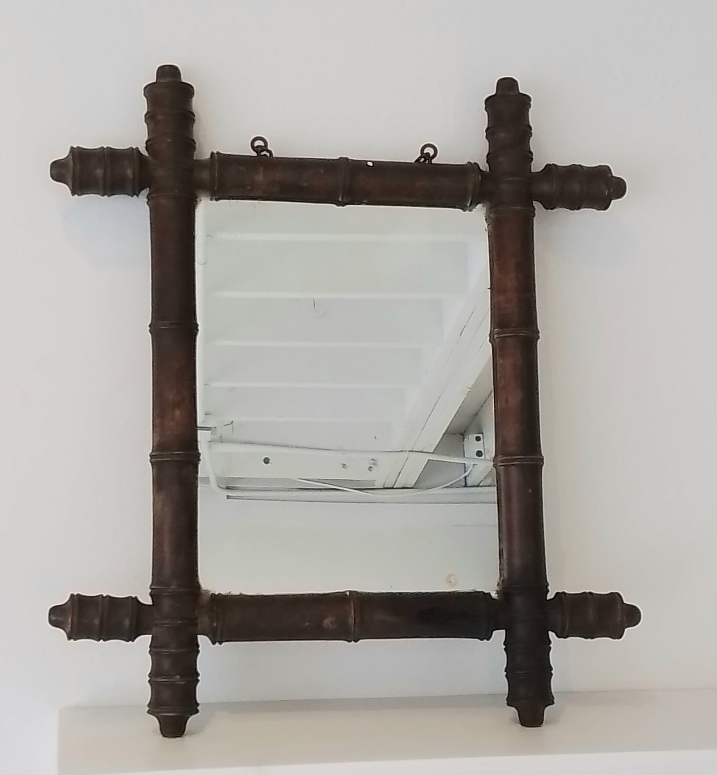 Antique  French  Faux  Bamboo Mirror