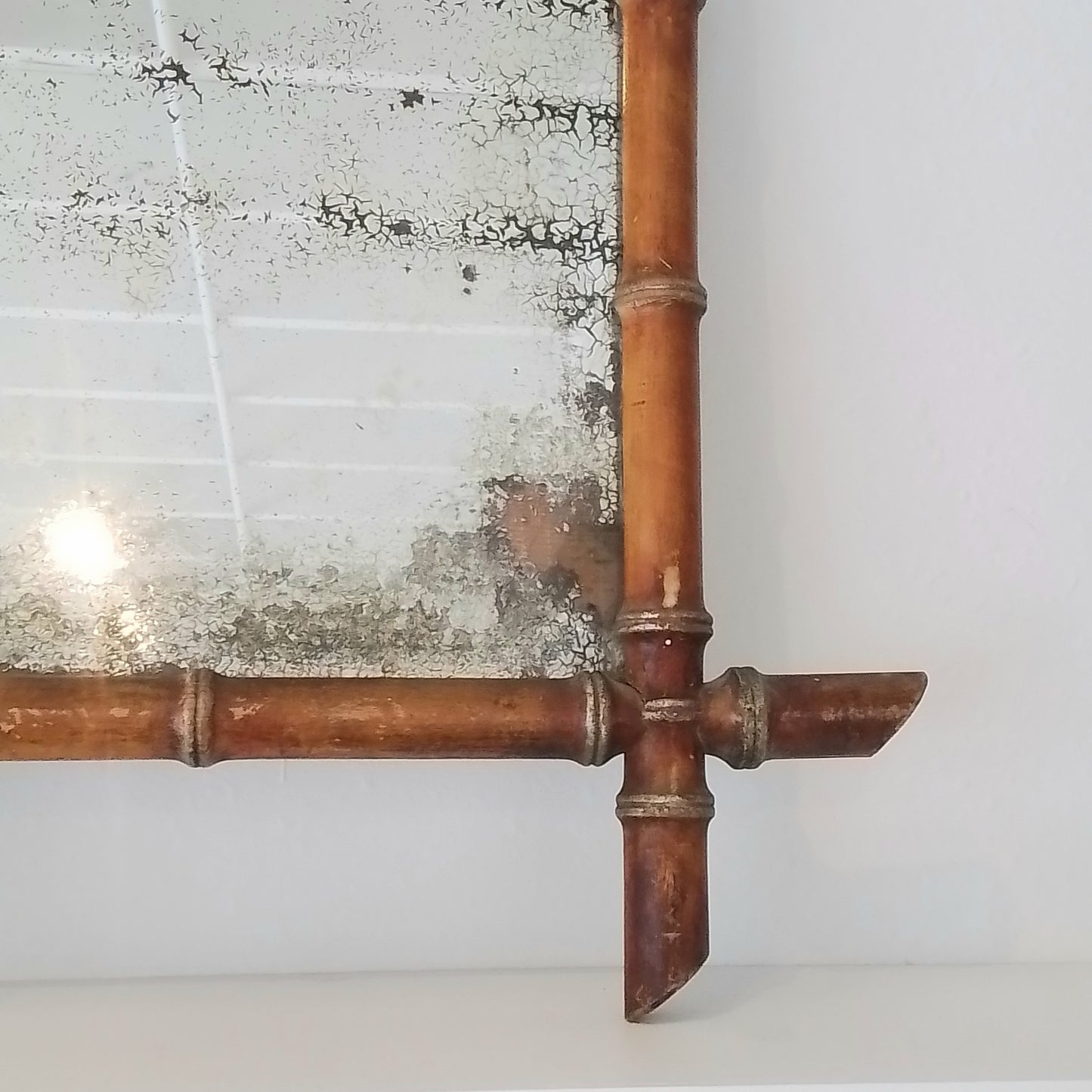 Antique French Faux Bamboo Mirror