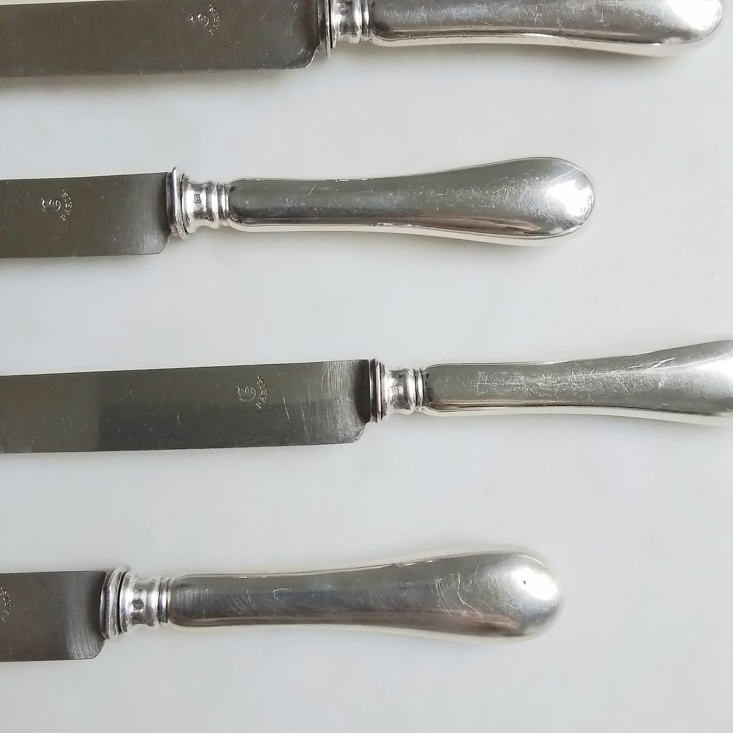 Set of 12 Vintage French Silver-Plated Dinner Knives