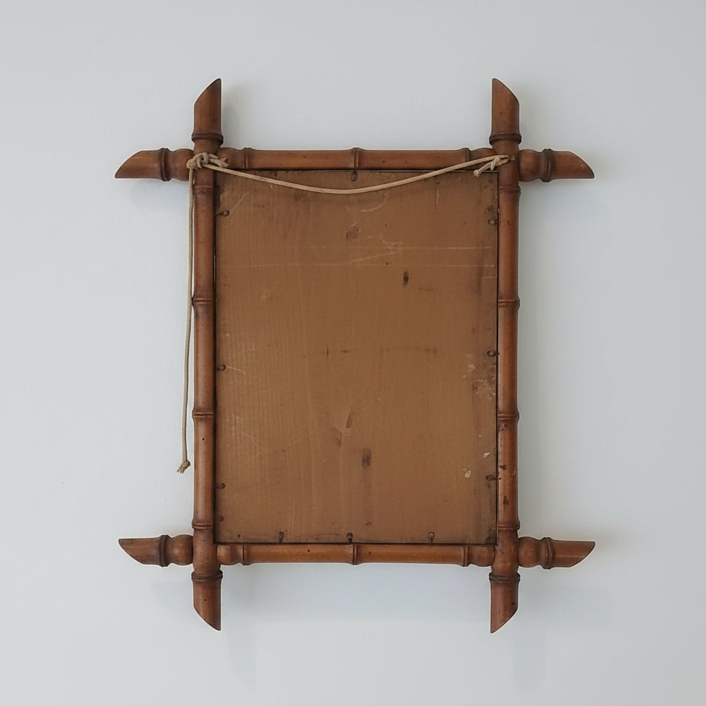 Antique French Faux Bamboo Mirror