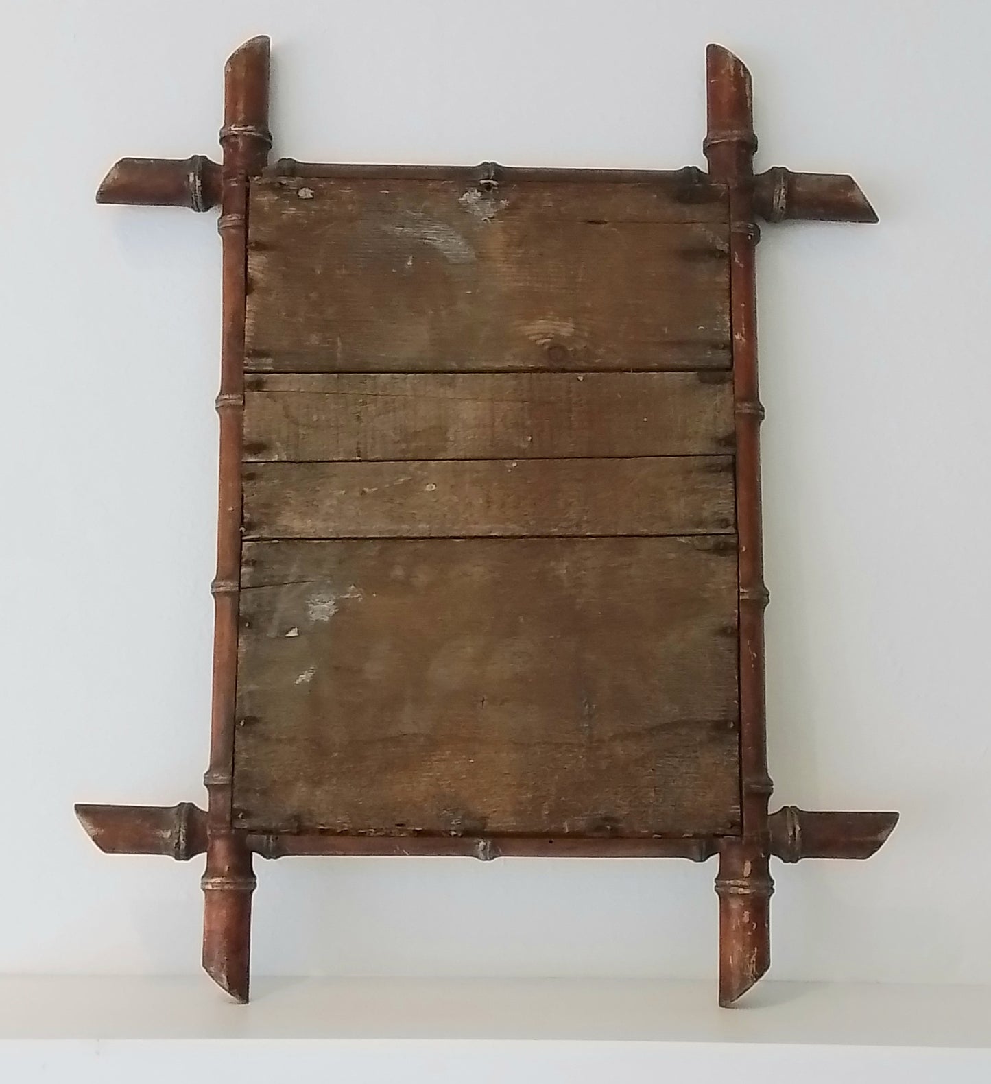 Antique French Faux Bamboo Mirror