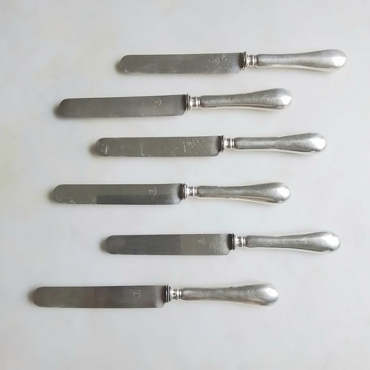 Set of 12 Vintage French Silver-Plated Dinner Knives