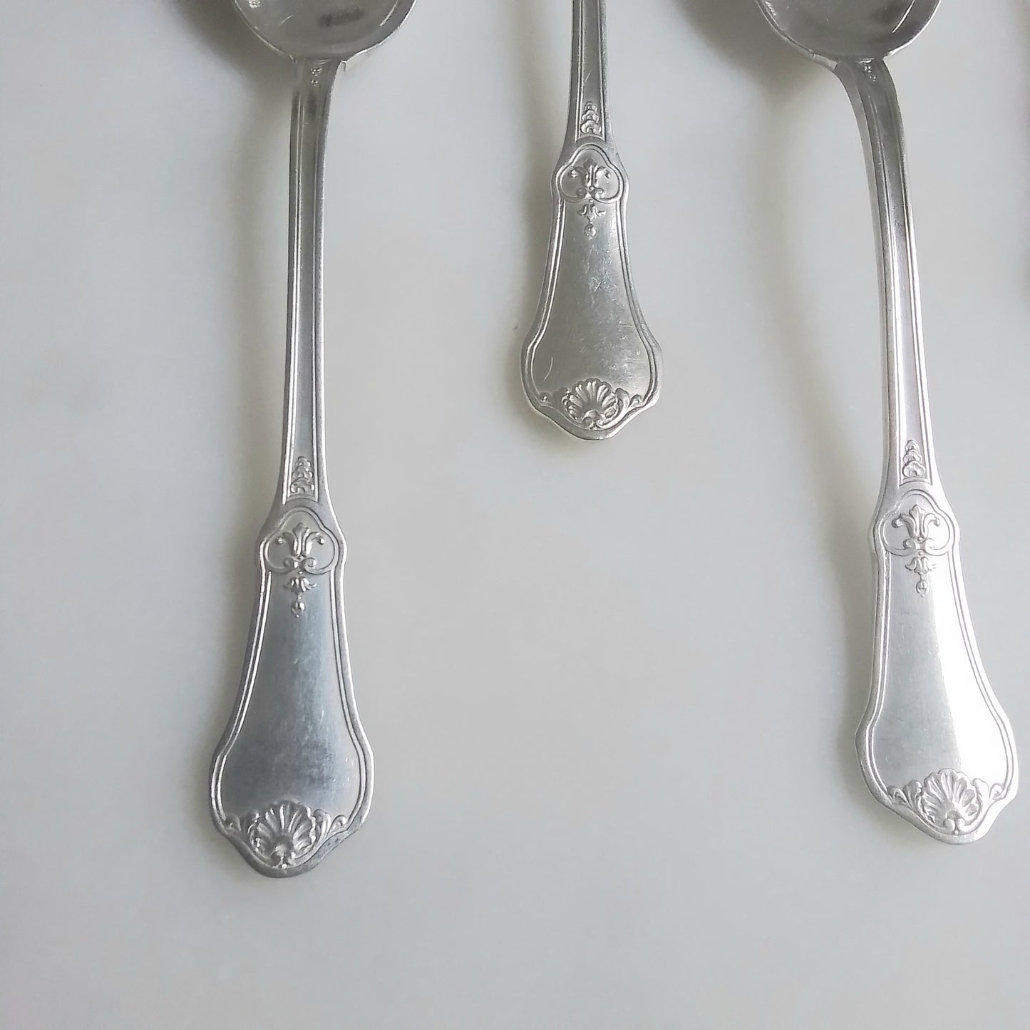 Set of 4 Antique French Boulenger Silver-Plated Dessert Spoons