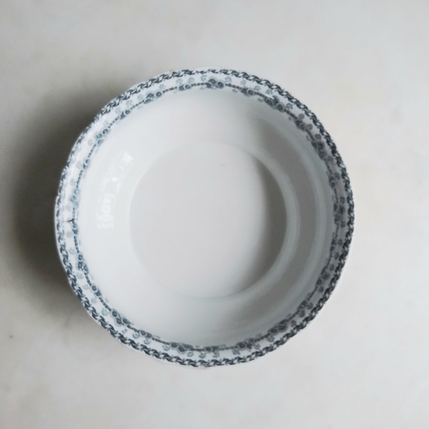 Antique French Saint-Amand "Georges" Blue Transferware Serving Bowl