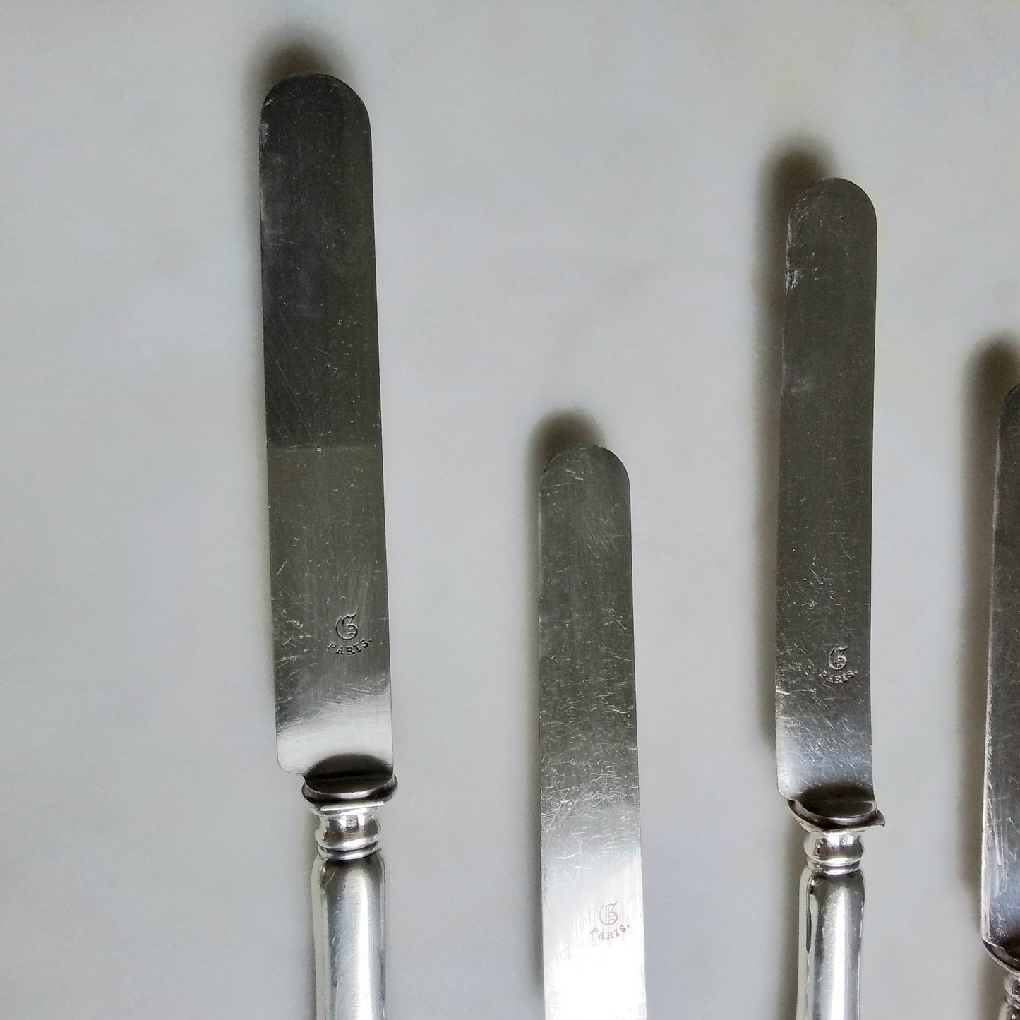 Set of 12 Vintage French Silver-Plated Dinner Knives