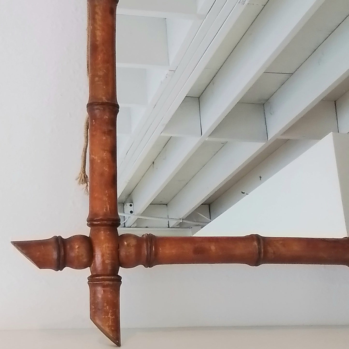 Antique French Faux Bamboo Mirror