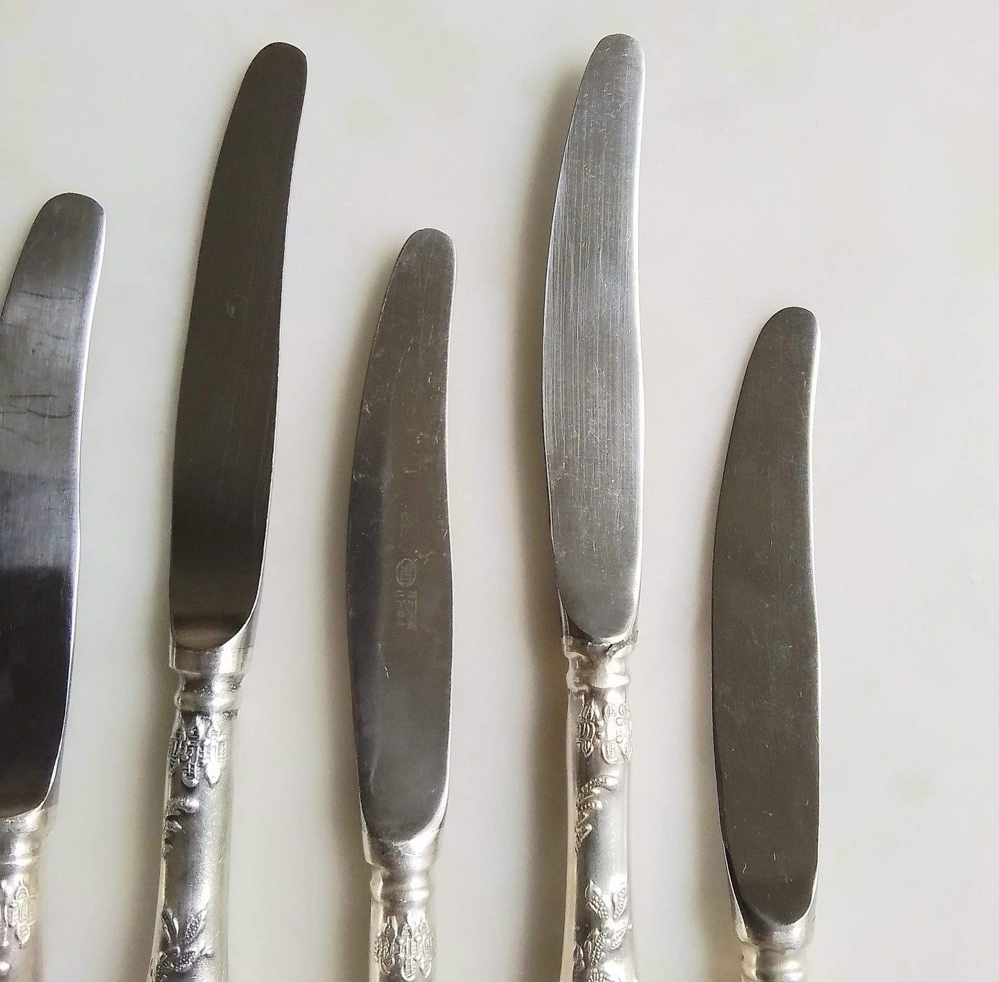 Set of 12 Vintage French Silver-Plated Dinner Knives