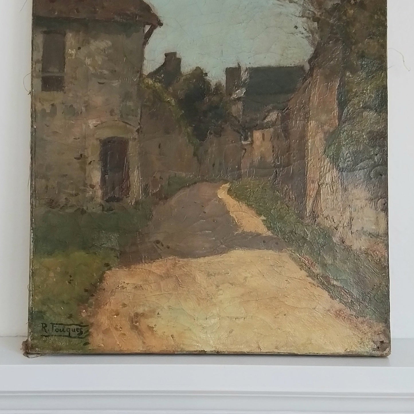 French Village Oil on Canvas