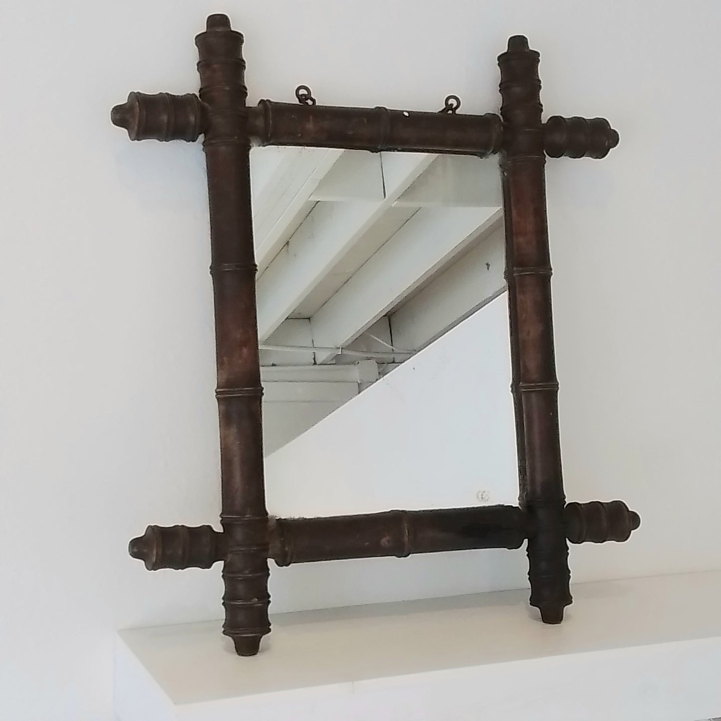 Antique  French  Faux  Bamboo Mirror