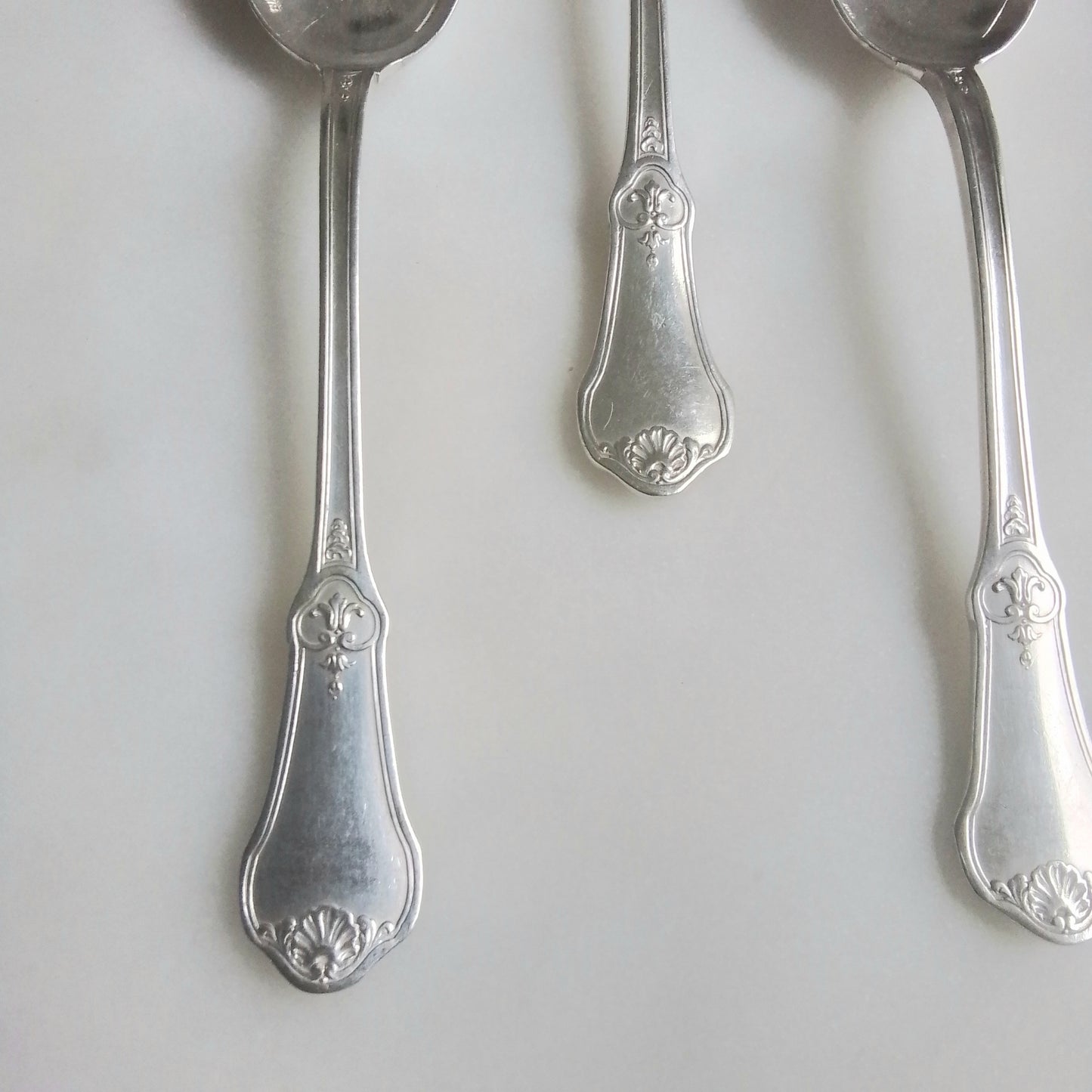 Set of 4 Antique French Boulenger Silver-Plated Dessert Spoons